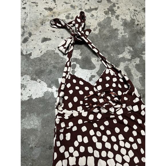 DVF Jocelyn Printed Geometric Brown Maxi Dress (Size 6) - Picture 5 of 8